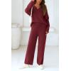 imagePRETTYGARDEN Lounge Sets for Women Two Piece Sweaters Pajama Set Fall Fashion 2025 Loungewear Outfits Matching Winter ClothesWine Red