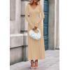 imagePRETTYGARDEN Women Sweater Dress Fall Fashion 2025 Long Sleeve V Neck Ribbed Knit Pleated A Line Elegant Maxi Winter DressesBeige