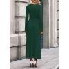 imagePRETTYGARDEN Women Sweater Dress Fall Fashion 2025 Long Sleeve V Neck Ribbed Knit Pleated A Line Elegant Maxi Winter DressesDark Green