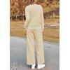 imagePRETTYGARDEN Womens 2025 Fall 2 Piece Outfits Long Sleeve Pullover Tops Wide Leg Pants Matching Lounge Sets Fashion ClothingBeige