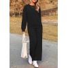 imagePRETTYGARDEN Womens 2025 Fall 2 Piece Outfits Long Sleeve Pullover Tops Wide Leg Pants Matching Lounge Sets Fashion ClothingBlack