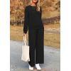 imagePRETTYGARDEN Womens 2025 Fall 2 Piece Outfits Long Sleeve Pullover Tops Wide Leg Pants Matching Lounge Sets Fashion ClothingBlack
