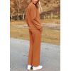 imagePRETTYGARDEN Womens 2025 Fall 2 Piece Outfits Long Sleeve Pullover Tops Wide Leg Pants Matching Lounge Sets Fashion ClothingBrown Orange