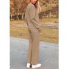 imagePRETTYGARDEN Womens 2025 Fall 2 Piece Outfits Long Sleeve Pullover Tops Wide Leg Pants Matching Lounge Sets Fashion ClothingKhaki