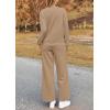 imagePRETTYGARDEN Womens 2025 Fall 2 Piece Outfits Long Sleeve Pullover Tops Wide Leg Pants Matching Lounge Sets Fashion ClothingKhaki