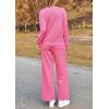 imagePRETTYGARDEN Womens 2025 Fall 2 Piece Outfits Long Sleeve Pullover Tops Wide Leg Pants Matching Lounge Sets Fashion ClothingPink