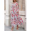 imagePRETTYGARDEN Womens 2025 Fall Boho Maxi Dresses Floral Long Sleeve V Neck Flowy Elegant Wedding Guest Dress Vacation OutfitsFloral Blue Red