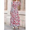 imagePRETTYGARDEN Womens 2025 Fall Boho Maxi Dresses Floral Long Sleeve V Neck Flowy Elegant Wedding Guest Dress Vacation OutfitsFloral Blue Red