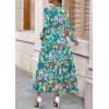 imagePRETTYGARDEN Womens 2025 Fall Boho Maxi Dresses Floral Long Sleeve V Neck Flowy Elegant Wedding Guest Dress Vacation OutfitsFloral Green Orange