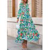 imagePRETTYGARDEN Womens 2025 Fall Boho Maxi Dresses Floral Long Sleeve V Neck Flowy Elegant Wedding Guest Dress Vacation OutfitsFloral Green Orange
