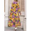 imagePRETTYGARDEN Womens 2025 Fall Boho Maxi Dresses Floral Long Sleeve V Neck Flowy Elegant Wedding Guest Dress Vacation OutfitsFloral Navy Yellow