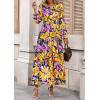 imagePRETTYGARDEN Womens 2025 Fall Boho Maxi Dresses Floral Long Sleeve V Neck Flowy Elegant Wedding Guest Dress Vacation OutfitsFloral Navy Yellow