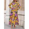 imagePRETTYGARDEN Womens 2025 Fall Boho Maxi Dresses Floral Long Sleeve V Neck Flowy Elegant Wedding Guest Dress Vacation OutfitsFloral Navy Yellow