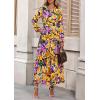imagePRETTYGARDEN Womens 2025 Fall Boho Maxi Dresses Floral Long Sleeve V Neck Flowy Elegant Wedding Guest Dress Vacation OutfitsFloral Navy Yellow
