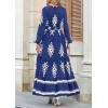 imagePRETTYGARDEN Womens 2025 Fall Wedding Guest Dresses Boho Floral Long Sleeve V Neck Flowy Elegant Maxi Dress Beach ClothesFloral Navy Apricot
