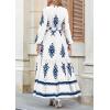 imagePRETTYGARDEN Womens 2025 Fall Wedding Guest Dresses Boho Floral Long Sleeve V Neck Flowy Elegant Maxi Dress Beach ClothesFloral White Blue