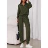 imagePRETTYGARDEN Womens Fall 2 Piece Lounge Sets Zip Up Sweatshirt Jogger Pants Sweat Track Suits Travel Outfit Winter ClothingArmy Green
