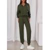 imagePRETTYGARDEN Womens Fall 2 Piece Lounge Sets Zip Up Sweatshirt Jogger Pants Sweat Track Suits Travel Outfit Winter ClothingArmy Green