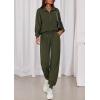 imagePRETTYGARDEN Womens Fall 2 Piece Lounge Sets Zip Up Sweatshirt Jogger Pants Sweat Track Suits Travel Outfit Winter ClothingArmy Green