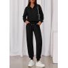 imagePRETTYGARDEN Womens Fall 2 Piece Lounge Sets Zip Up Sweatshirt Jogger Pants Sweat Track Suits Travel Outfit Winter ClothingBlack