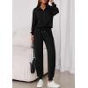imagePRETTYGARDEN Womens Fall 2 Piece Lounge Sets Zip Up Sweatshirt Jogger Pants Sweat Track Suits Travel Outfit Winter ClothingBlack