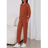 imagePRETTYGARDEN Womens Fall 2 Piece Lounge Sets Zip Up Sweatshirt Jogger Pants Sweat Track Suits Travel Outfit Winter ClothingBrick Red