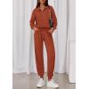 imagePRETTYGARDEN Womens Fall 2 Piece Lounge Sets Zip Up Sweatshirt Jogger Pants Sweat Track Suits Travel Outfit Winter ClothingBrick Red