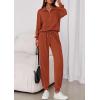 imagePRETTYGARDEN Womens Fall 2 Piece Lounge Sets Zip Up Sweatshirt Jogger Pants Sweat Track Suits Travel Outfit Winter ClothingBrick Red