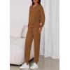 imagePRETTYGARDEN Womens Fall 2 Piece Lounge Sets Zip Up Sweatshirt Jogger Pants Sweat Track Suits Travel Outfit Winter ClothingBrown