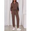 imagePRETTYGARDEN Womens Fall 2 Piece Lounge Sets Zip Up Sweatshirt Jogger Pants Sweat Track Suits Travel Outfit Winter ClothingCoffee
