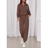 imagePRETTYGARDEN Womens Fall 2 Piece Lounge Sets Zip Up Sweatshirt Jogger Pants Sweat Track Suits Travel Outfit Winter ClothingCoffee