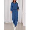imagePRETTYGARDEN Womens Fall 2 Piece Lounge Sets Zip Up Sweatshirt Jogger Pants Sweat Track Suits Travel Outfit Winter ClothingDark Blue