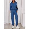 imagePRETTYGARDEN Womens Fall 2 Piece Lounge Sets Zip Up Sweatshirt Jogger Pants Sweat Track Suits Travel Outfit Winter ClothingDark Blue