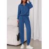 imagePRETTYGARDEN Womens Fall 2 Piece Lounge Sets Zip Up Sweatshirt Jogger Pants Sweat Track Suits Travel Outfit Winter ClothingDark Blue