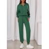 imagePRETTYGARDEN Womens Fall 2 Piece Lounge Sets Zip Up Sweatshirt Jogger Pants Sweat Track Suits Travel Outfit Winter ClothingDark Green