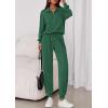 imagePRETTYGARDEN Womens Fall 2 Piece Lounge Sets Zip Up Sweatshirt Jogger Pants Sweat Track Suits Travel Outfit Winter ClothingDark Green
