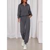 imagePRETTYGARDEN Womens Fall 2 Piece Lounge Sets Zip Up Sweatshirt Jogger Pants Sweat Track Suits Travel Outfit Winter ClothingDark Grey