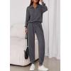 imagePRETTYGARDEN Womens Fall 2 Piece Lounge Sets Zip Up Sweatshirt Jogger Pants Sweat Track Suits Travel Outfit Winter ClothingDark Grey