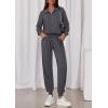 imagePRETTYGARDEN Womens Fall 2 Piece Lounge Sets Zip Up Sweatshirt Jogger Pants Sweat Track Suits Travel Outfit Winter ClothingDark Grey