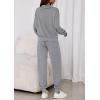 imagePRETTYGARDEN Womens Fall 2 Piece Lounge Sets Zip Up Sweatshirt Jogger Pants Sweat Track Suits Travel Outfit Winter ClothingGrey