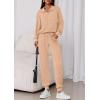 imagePRETTYGARDEN Womens Fall 2 Piece Lounge Sets Zip Up Sweatshirt Jogger Pants Sweat Track Suits Travel Outfit Winter ClothingKhaki