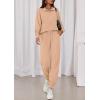 imagePRETTYGARDEN Womens Fall 2 Piece Lounge Sets Zip Up Sweatshirt Jogger Pants Sweat Track Suits Travel Outfit Winter ClothingKhaki