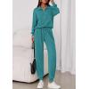 imagePRETTYGARDEN Womens Fall 2 Piece Lounge Sets Zip Up Sweatshirt Jogger Pants Sweat Track Suits Travel Outfit Winter ClothingLake Blue