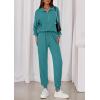 imagePRETTYGARDEN Womens Fall 2 Piece Lounge Sets Zip Up Sweatshirt Jogger Pants Sweat Track Suits Travel Outfit Winter ClothingLake Blue