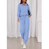 imagePRETTYGARDEN Womens Fall 2 Piece Lounge Sets Zip Up Sweatshirt Jogger Pants Sweat Track Suits Travel Outfit Winter ClothingLight Blue