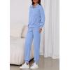 imagePRETTYGARDEN Womens Fall 2 Piece Lounge Sets Zip Up Sweatshirt Jogger Pants Sweat Track Suits Travel Outfit Winter ClothingLight Blue