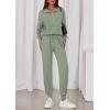 imagePRETTYGARDEN Womens Fall 2 Piece Lounge Sets Zip Up Sweatshirt Jogger Pants Sweat Track Suits Travel Outfit Winter ClothingLight Green