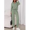 imagePRETTYGARDEN Womens Fall 2 Piece Lounge Sets Zip Up Sweatshirt Jogger Pants Sweat Track Suits Travel Outfit Winter ClothingLight Green