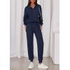 imagePRETTYGARDEN Womens Fall 2 Piece Lounge Sets Zip Up Sweatshirt Jogger Pants Sweat Track Suits Travel Outfit Winter ClothingNavy