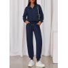 imagePRETTYGARDEN Womens Fall 2 Piece Lounge Sets Zip Up Sweatshirt Jogger Pants Sweat Track Suits Travel Outfit Winter ClothingNavy